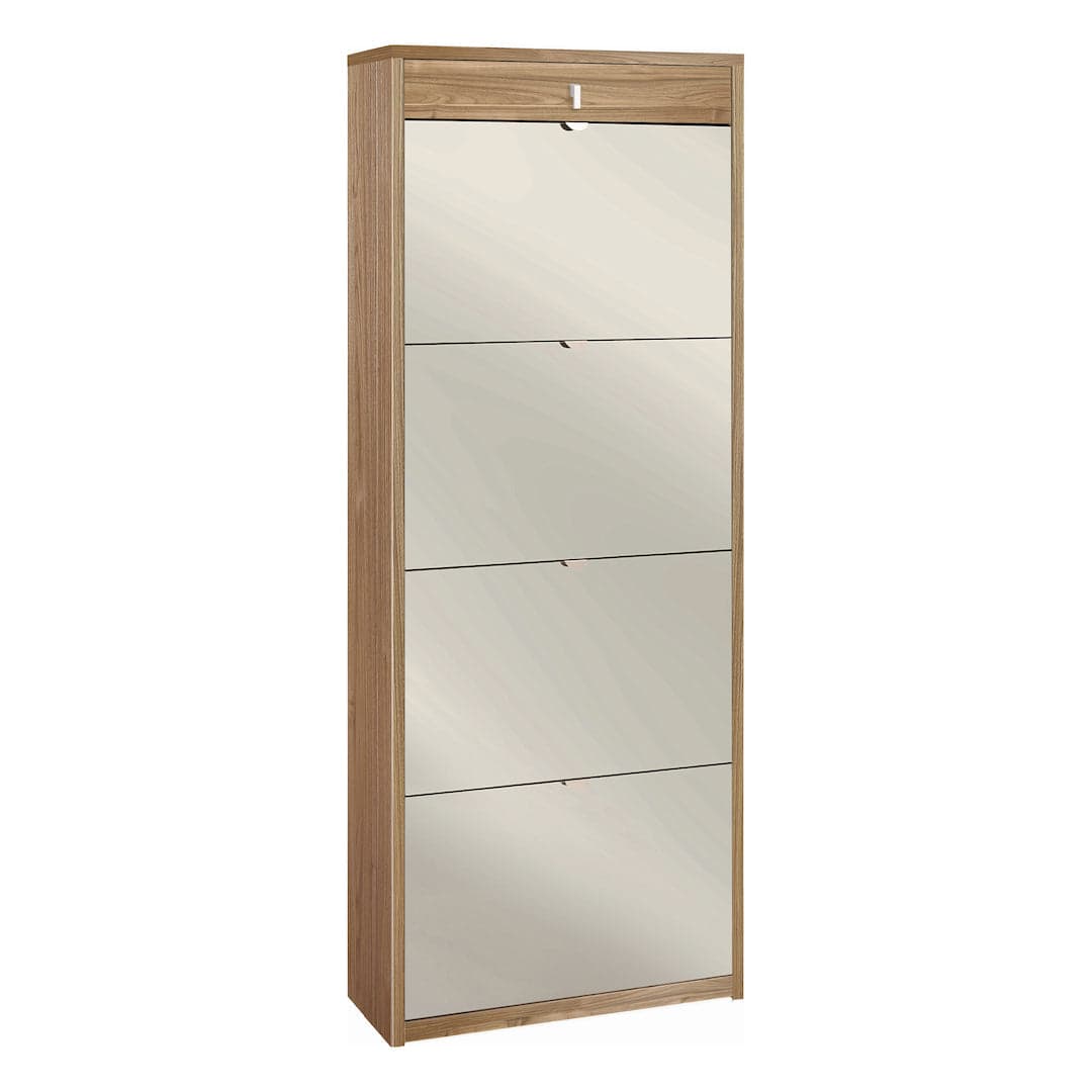 Scarpiera 4 ante a ribalta con specchio e cassetto - 164 x 63 x 29 cm - 9