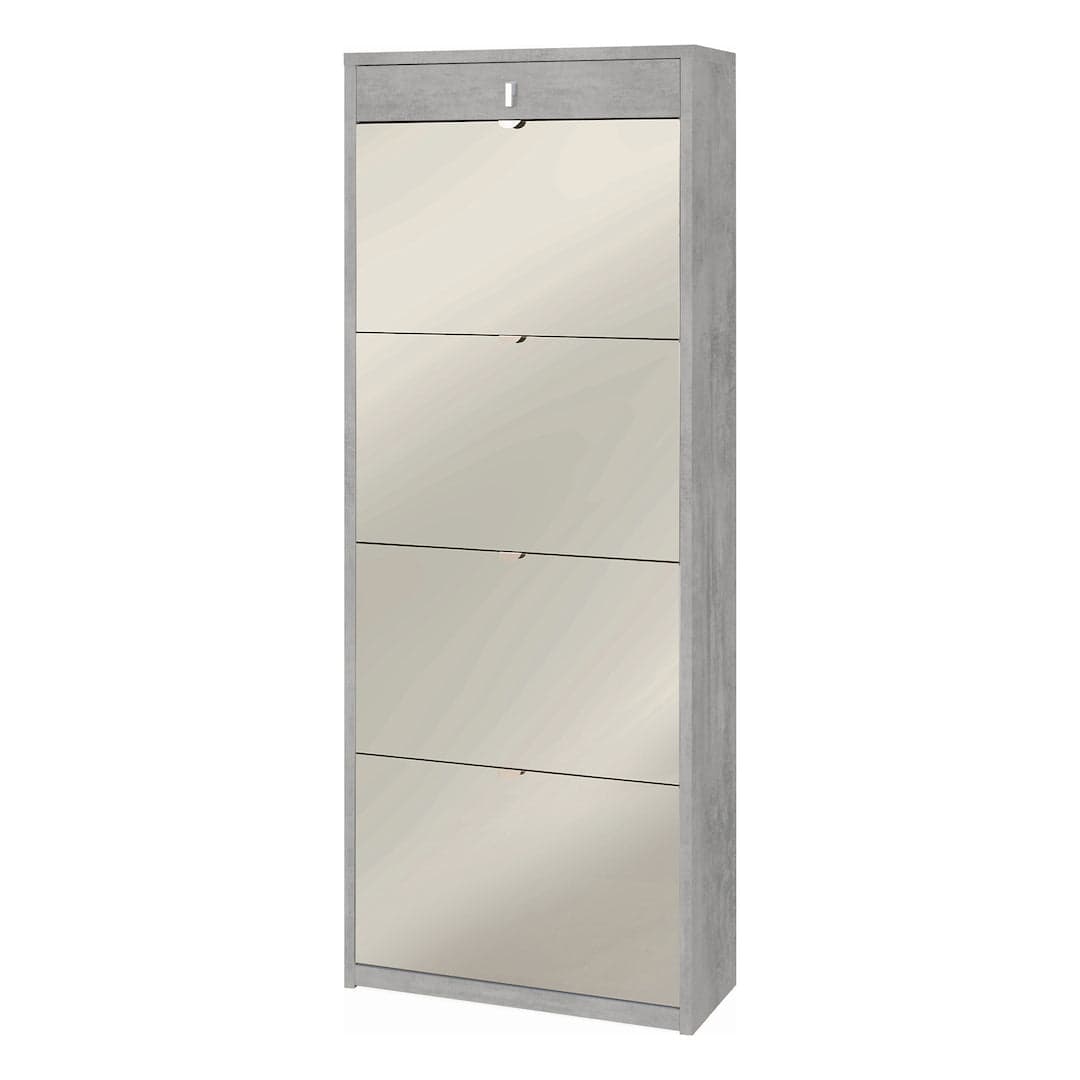 Scarpiera 4 ante a ribalta con specchio e cassetto - 164 x 63 x 29 cm - 8