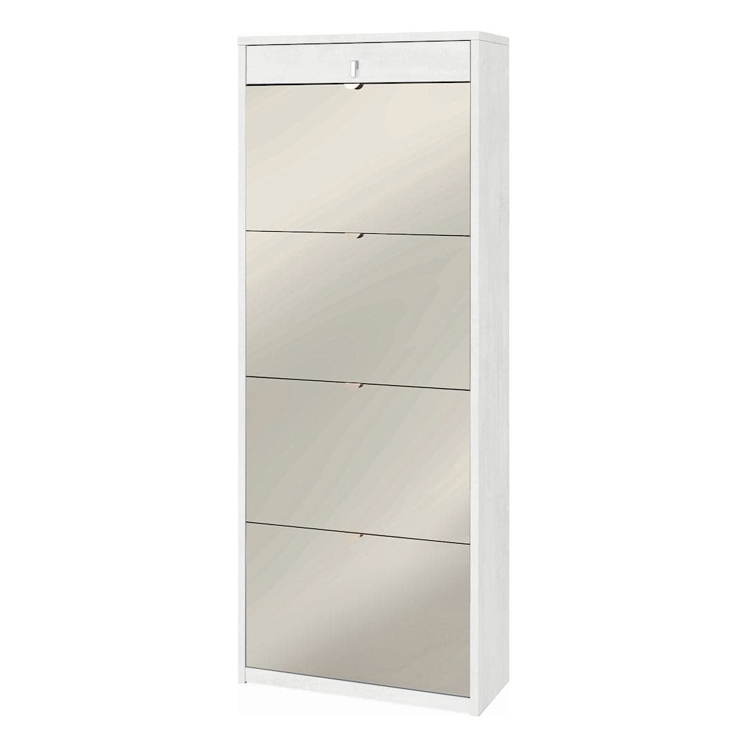 Scarpiera 4 ante a ribalta con specchio e cassetto - 164 x 63 x 29 cm - 5