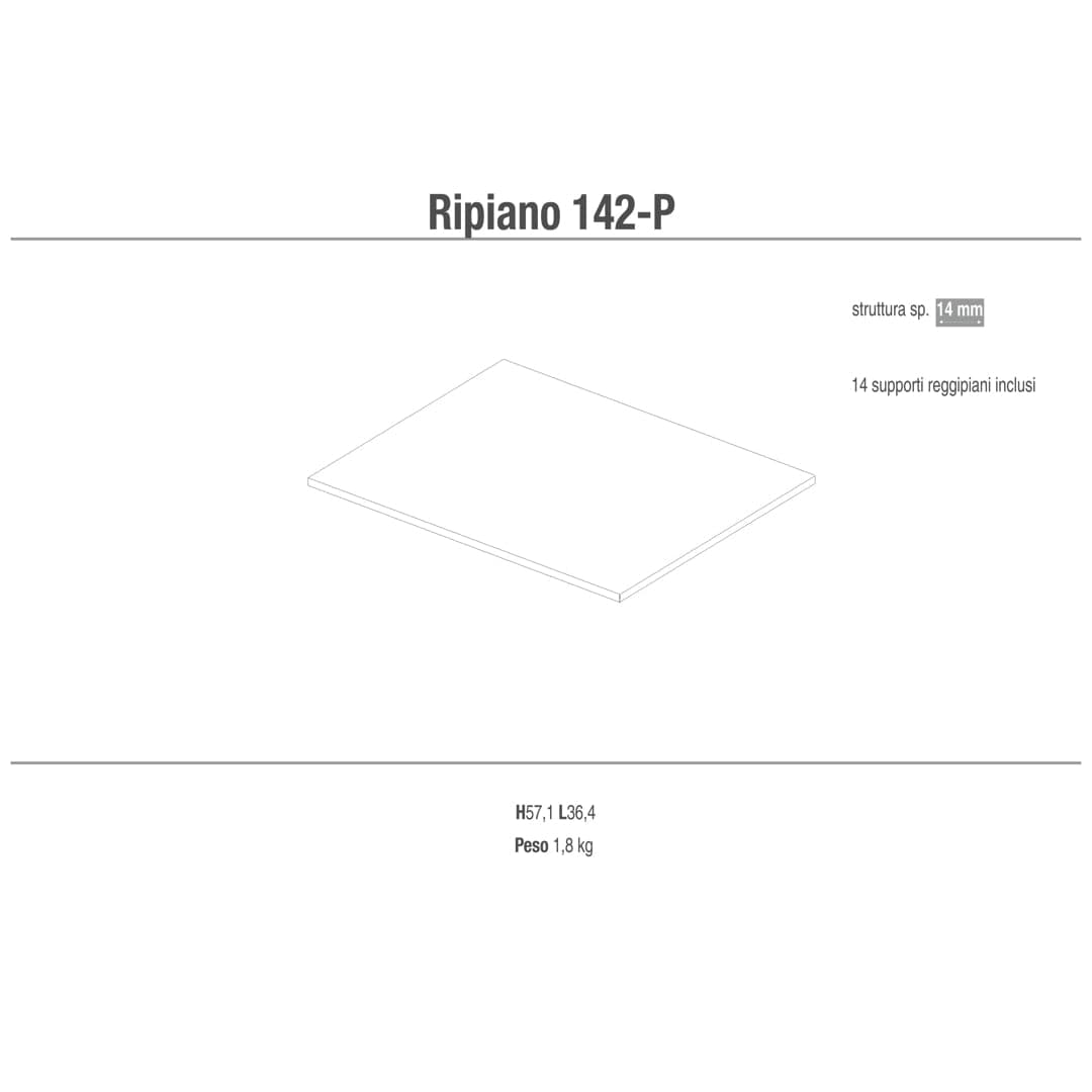 Ripiano aggiuntivo con supporti reggipiano – 36.4x1.4x57.1 cm - 2