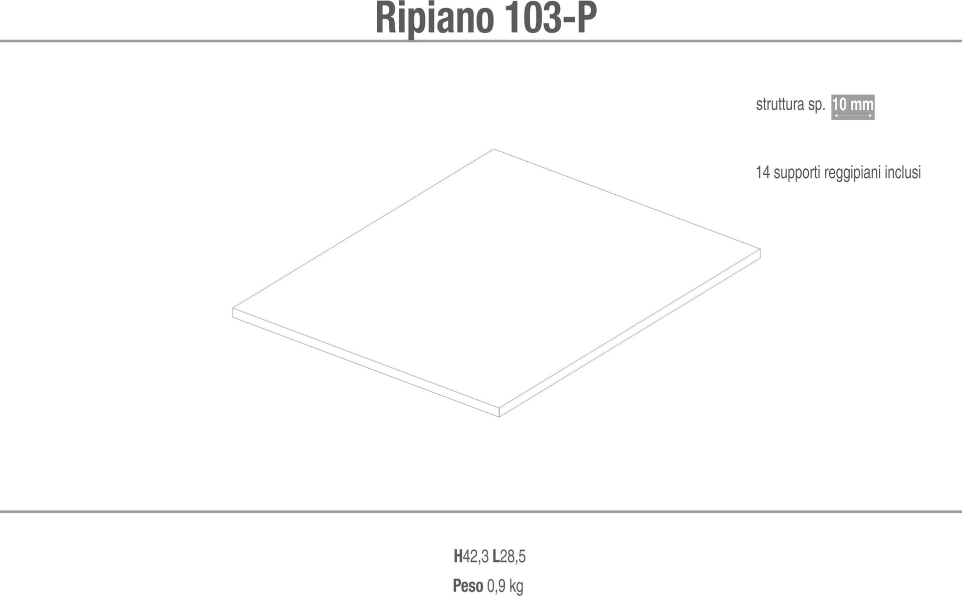 Ripiano aggiuntivo con supporti reggipiano – 28.5x1x42.3 cm - 2