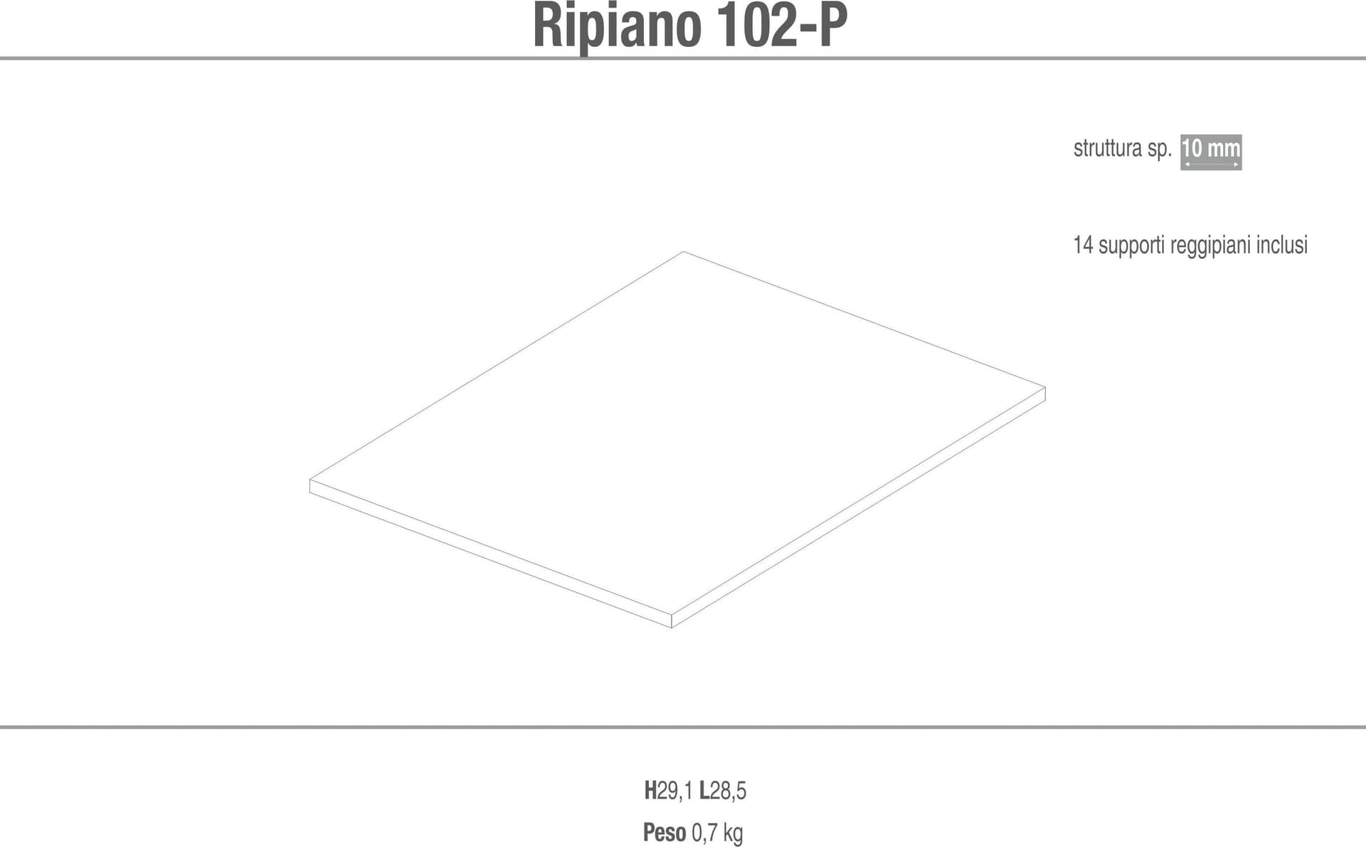 Ripiano aggiuntivo con supporti reggipiano – 28.5x1x29.1 cm - 2