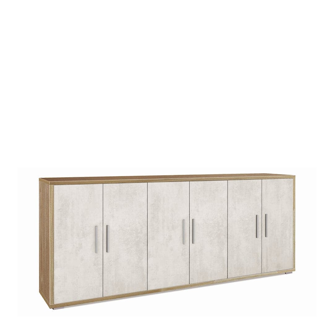 Madia moderna 6 ante con ripiani regolabili e ampia superficie d’appoggio – 203x41x84 cm - 4