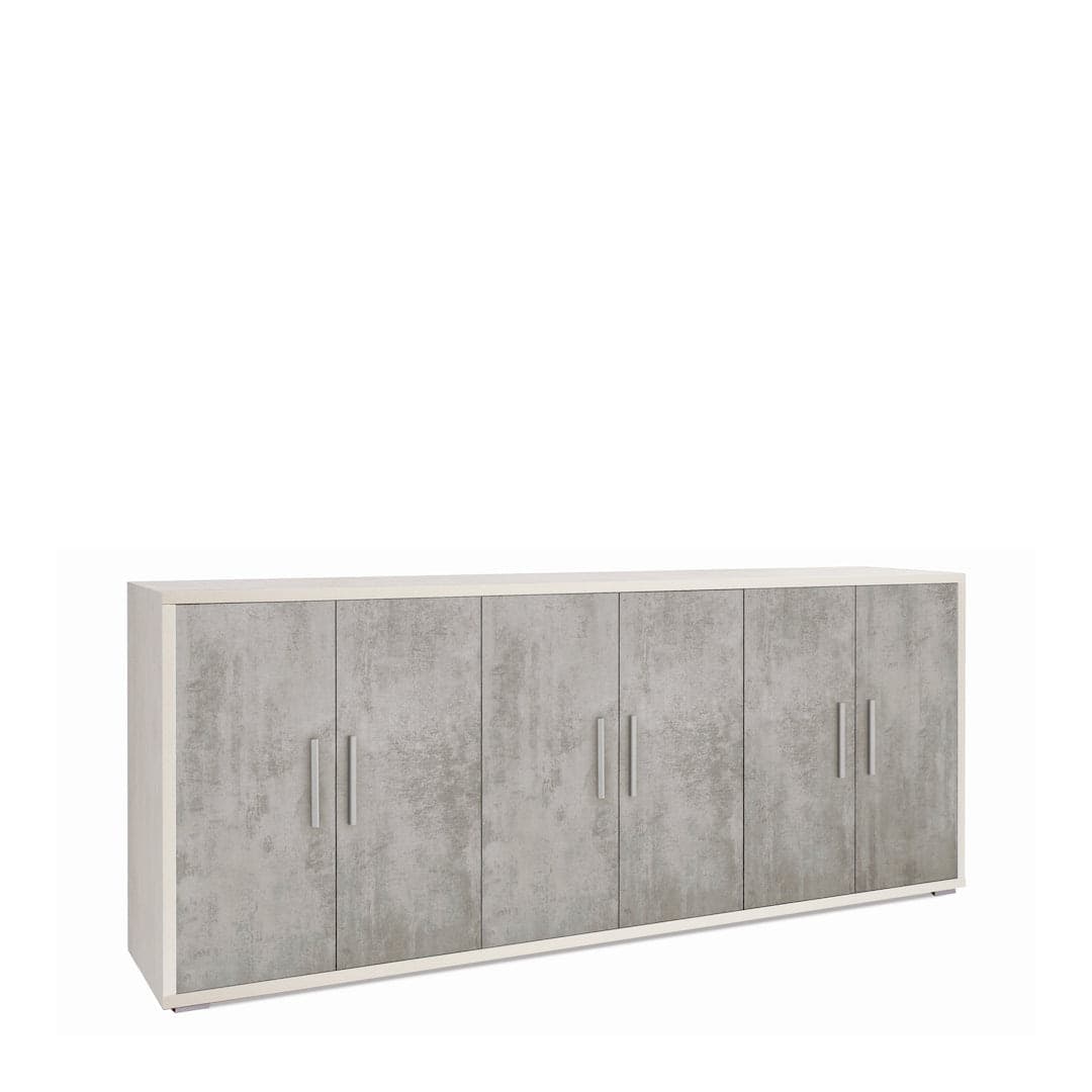 Madia moderna 6 ante con ripiani regolabili e ampia superficie d’appoggio – 203x41x84 cm - 5