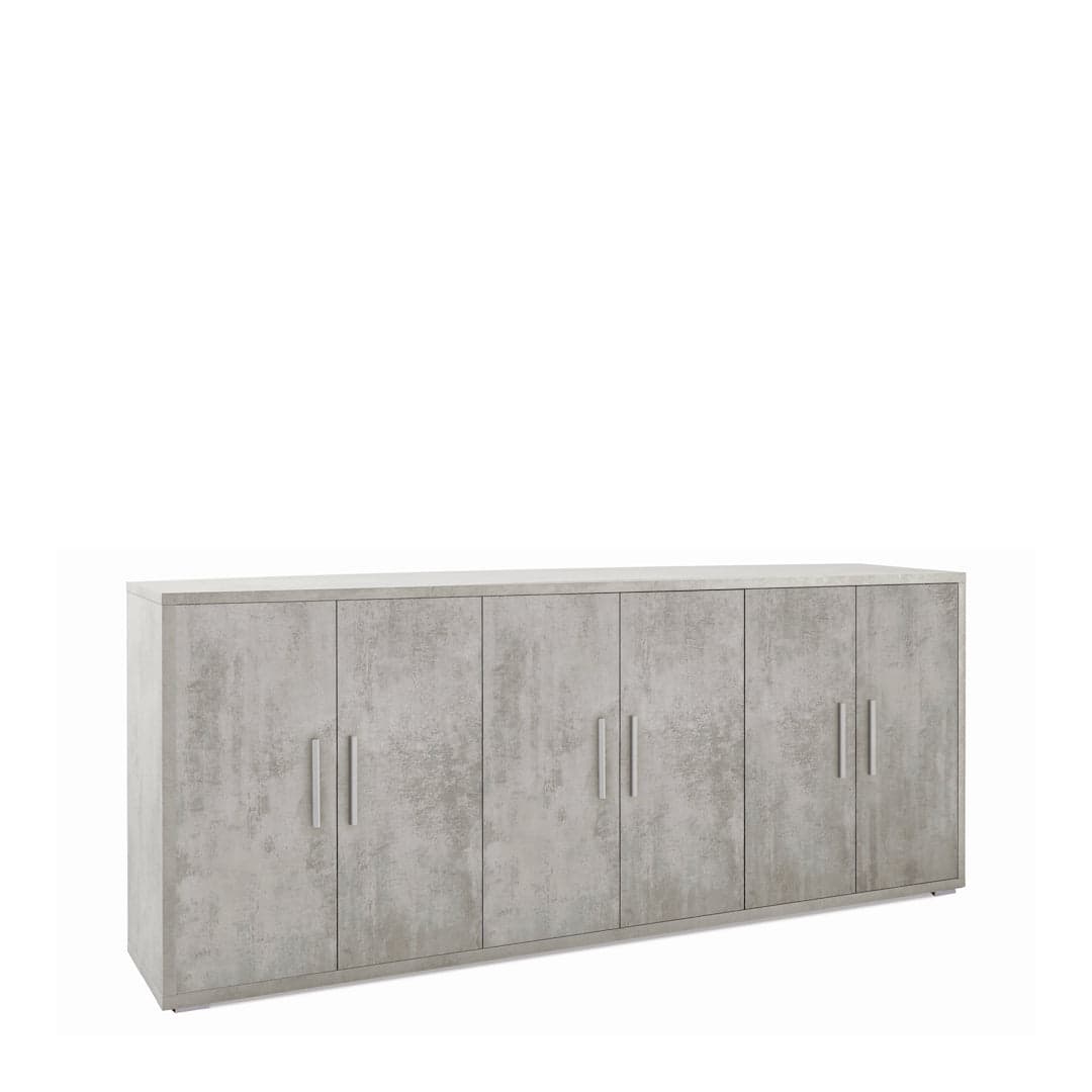 Madia moderna 6 ante con ripiani regolabili e ampia superficie d’appoggio – 203x41x84 cm - 9