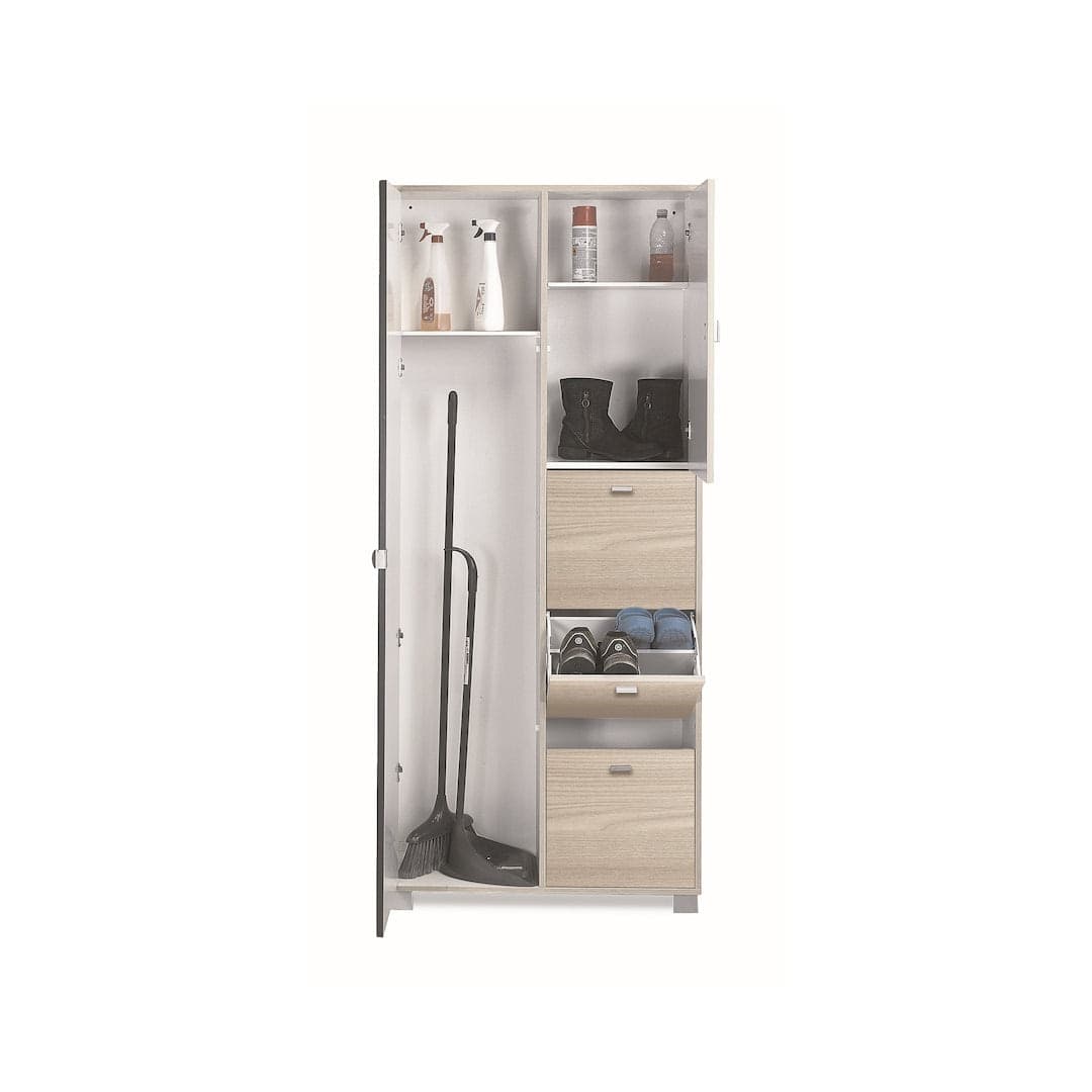 Armadio multifunzione 5 ante con scarpiera e anta a specchio – 83x29x190 cm - 4