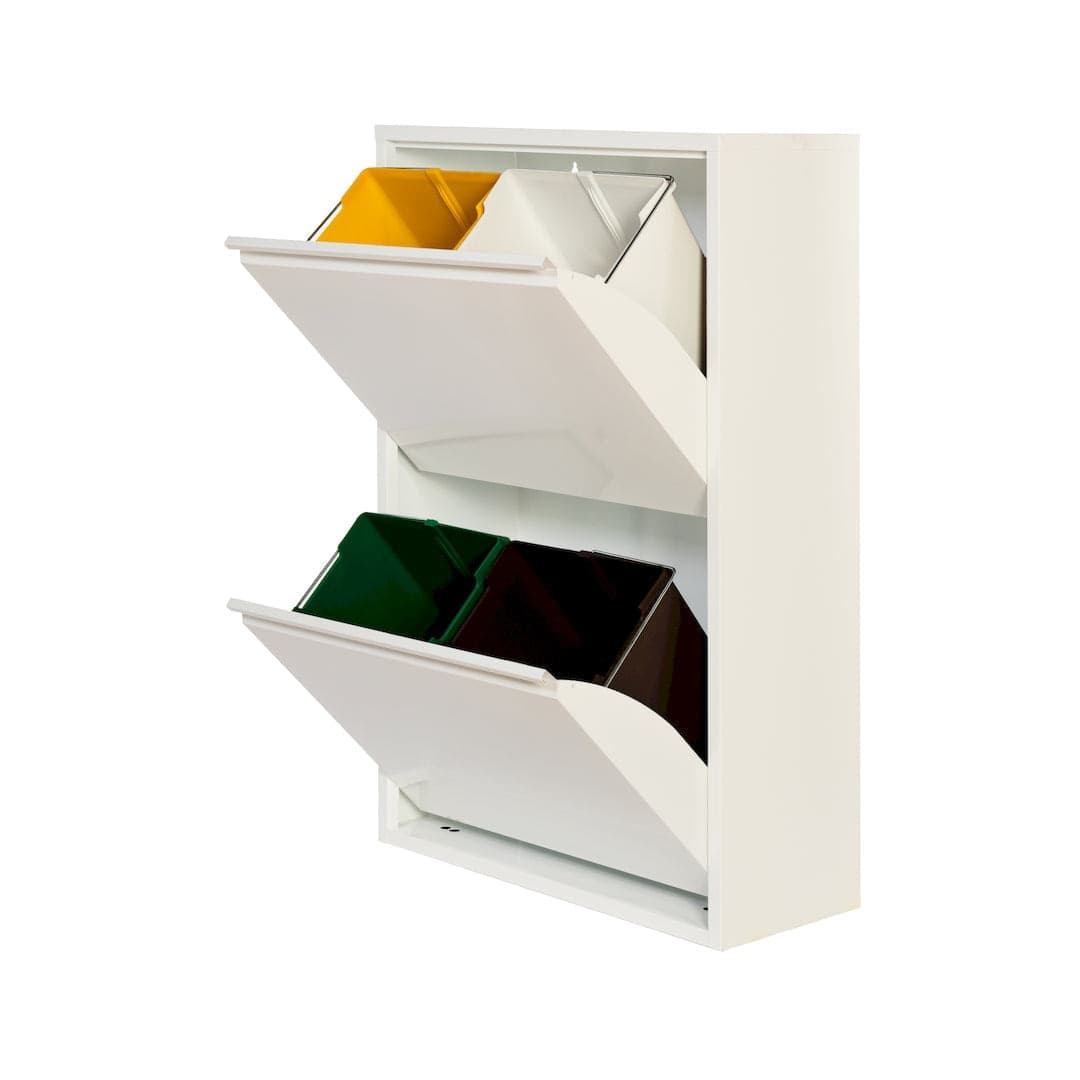 Mobile raccolta differenziata 4 ante in metallo – 60x25x92 cm - 2
