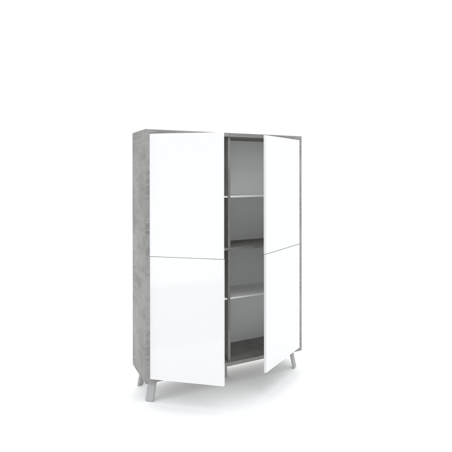 Madia moderna 4 ante con apertura push-pull – 108x41x161 cm - 11