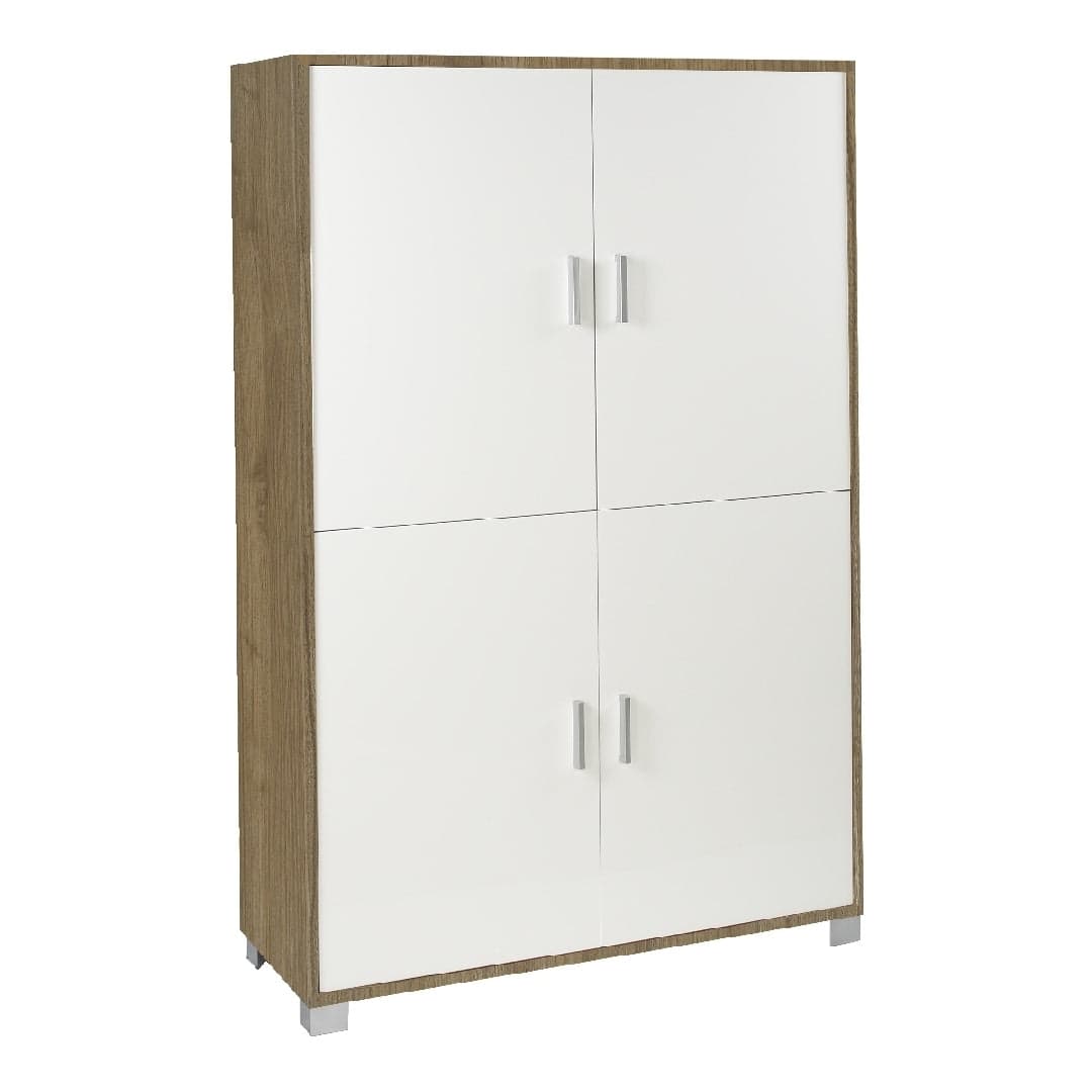 Armadio moderno 4 ante con struttura resistente e ripiani regolabili – 107x41x162 cm - 17
