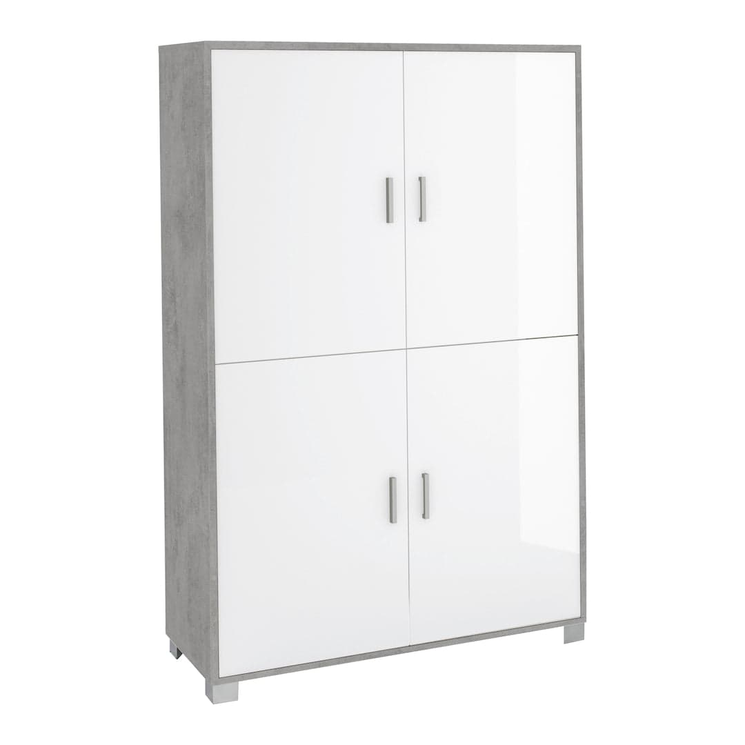 Armadio moderno 4 ante con struttura resistente e ripiani regolabili – 107x41x162 cm - 22