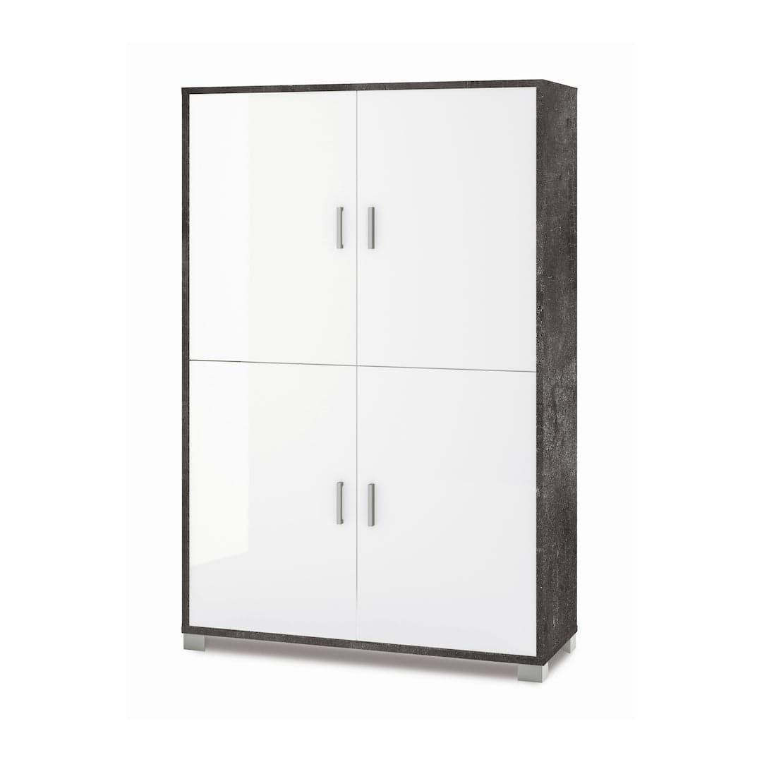 Armadio moderno 4 ante con struttura resistente e ripiani regolabili – 107x41x162 cm - 25