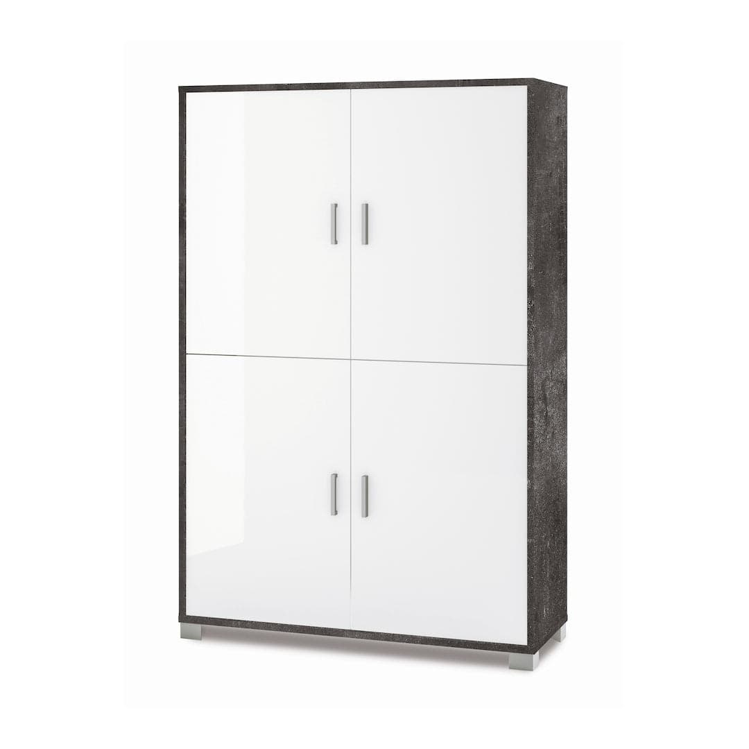 Armadio moderno 4 ante con struttura resistente e ripiani regolabili – 107x41x162 cm - 13