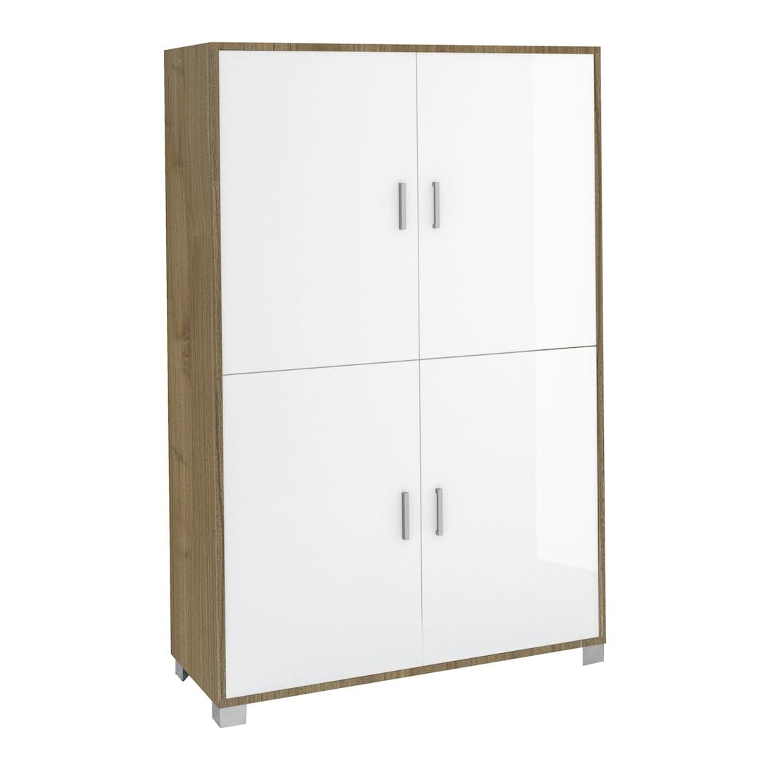 Armadio moderno 4 ante con struttura resistente e ripiani regolabili – 107x41x162 cm - 9