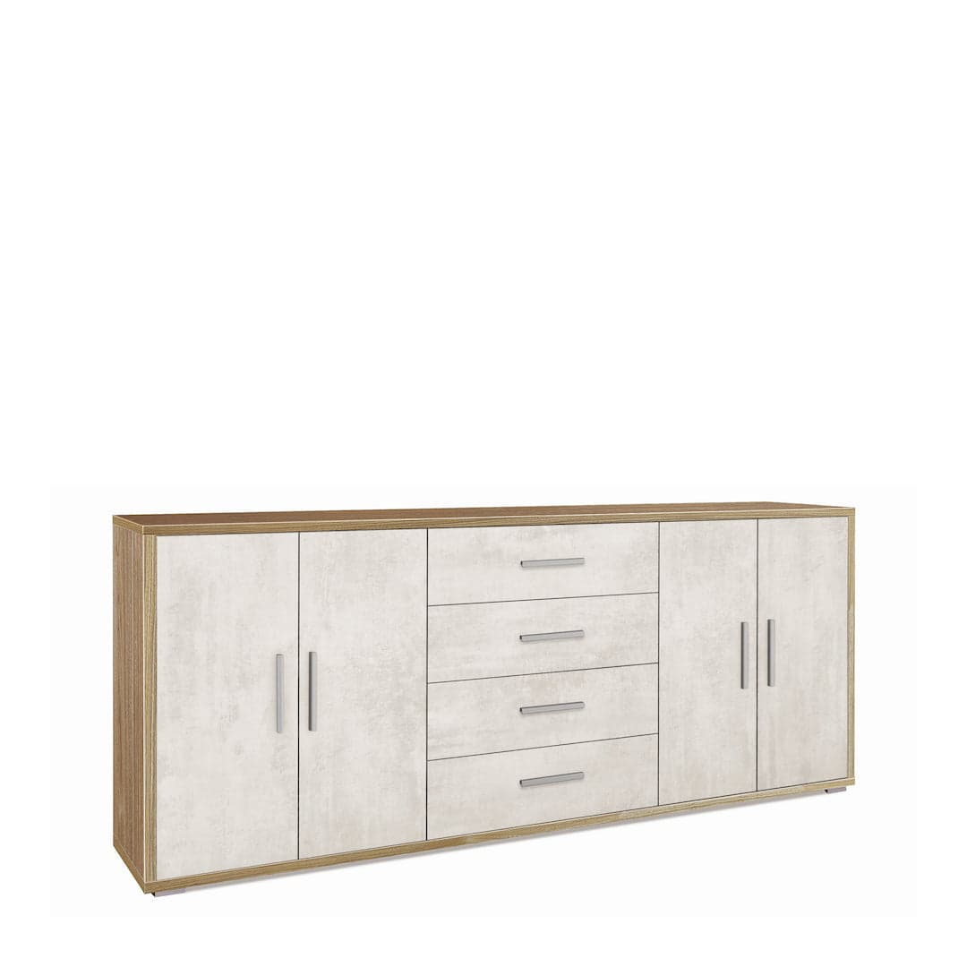 Madia moderna 4 ante e 4 cassetti - 203 x 41 x 84 cm - 14