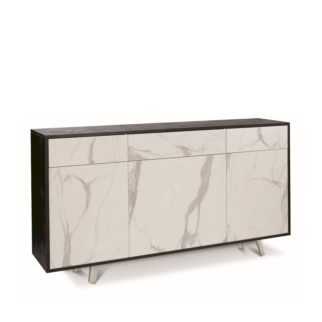 Madia moderna 3 ante con 3 cassetti push-pull – 164x41x92 cm - 23