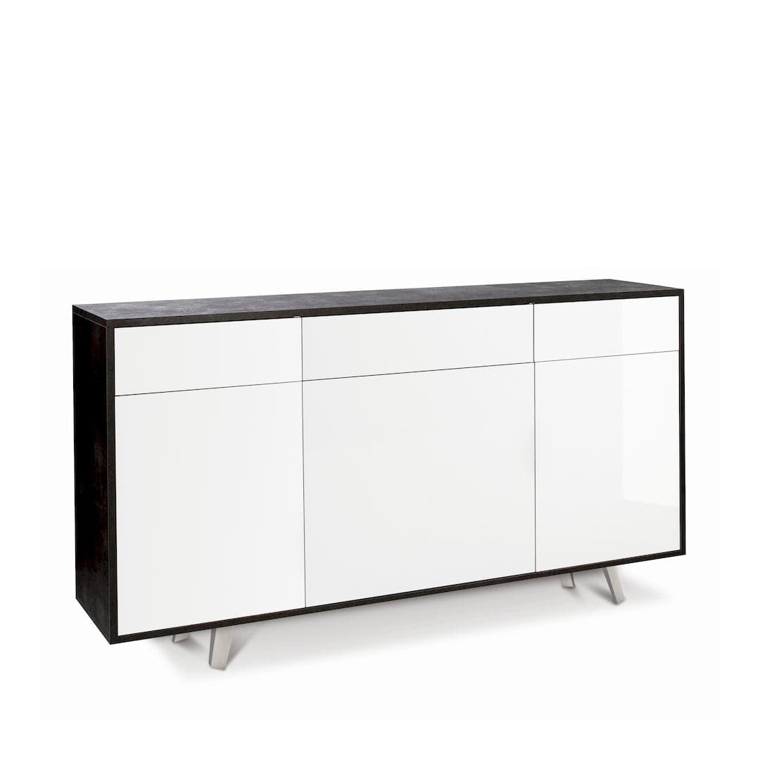 Madia moderna 3 ante con 3 cassetti push-pull – 164x41x92 cm - 11