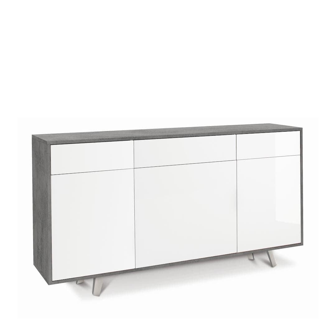 Madia moderna 3 ante con 3 cassetti push-pull – 164x41x92 cm - 10