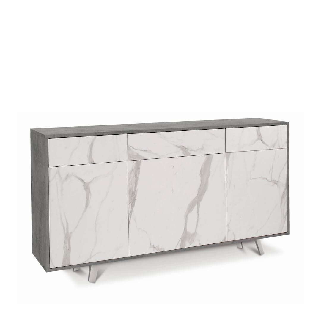 Madia moderna 3 ante con 3 cassetti push-pull – 164x41x92 cm - 21