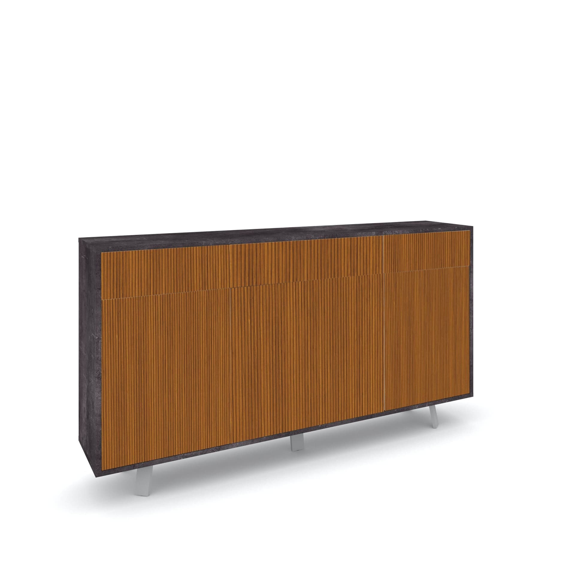 Madia moderna 3 ante con 3 cassetti push-pull – 164x41x92 cm - 30