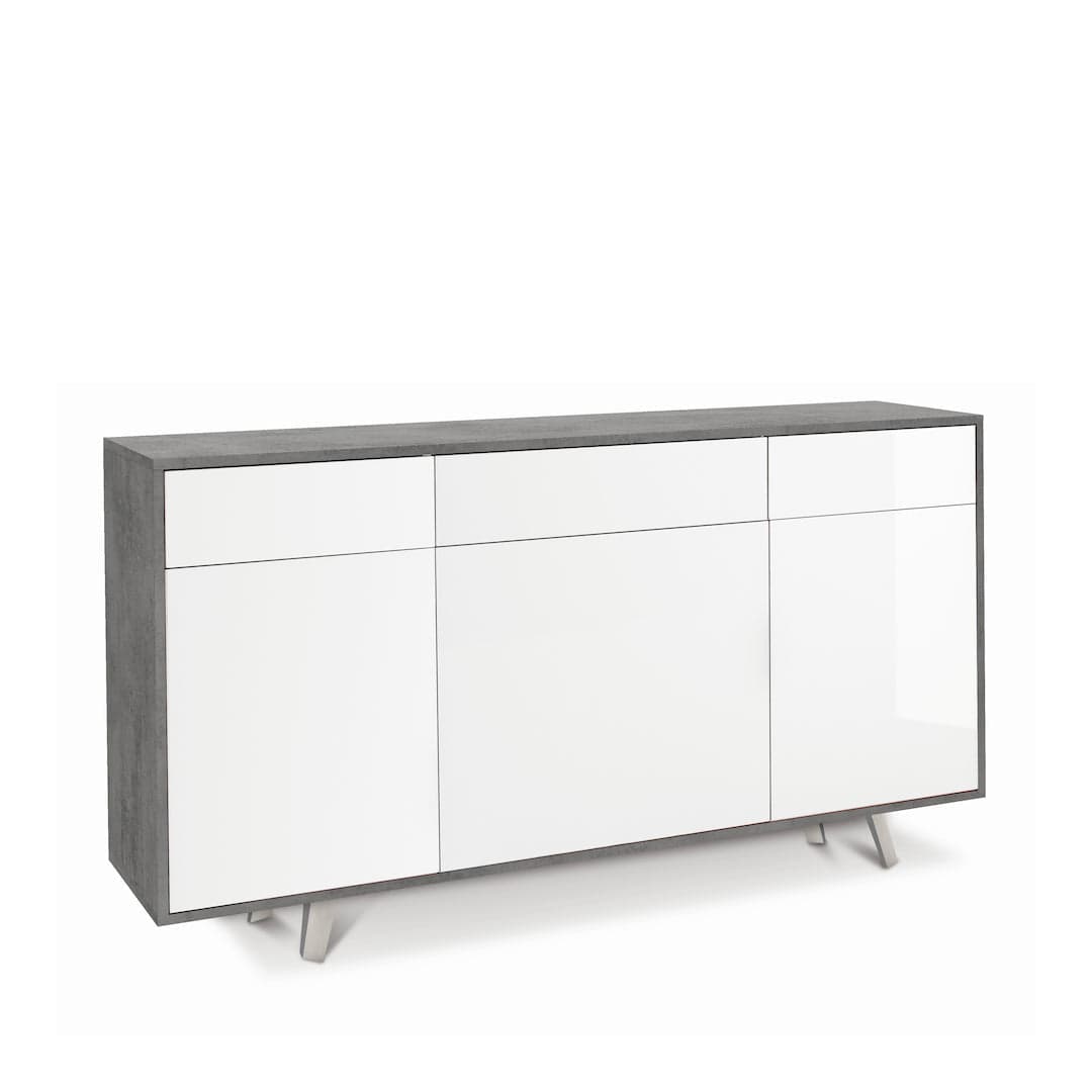 Madia moderna 3 ante con 3 cassetti push-pull – 164x41x92 cm - 24