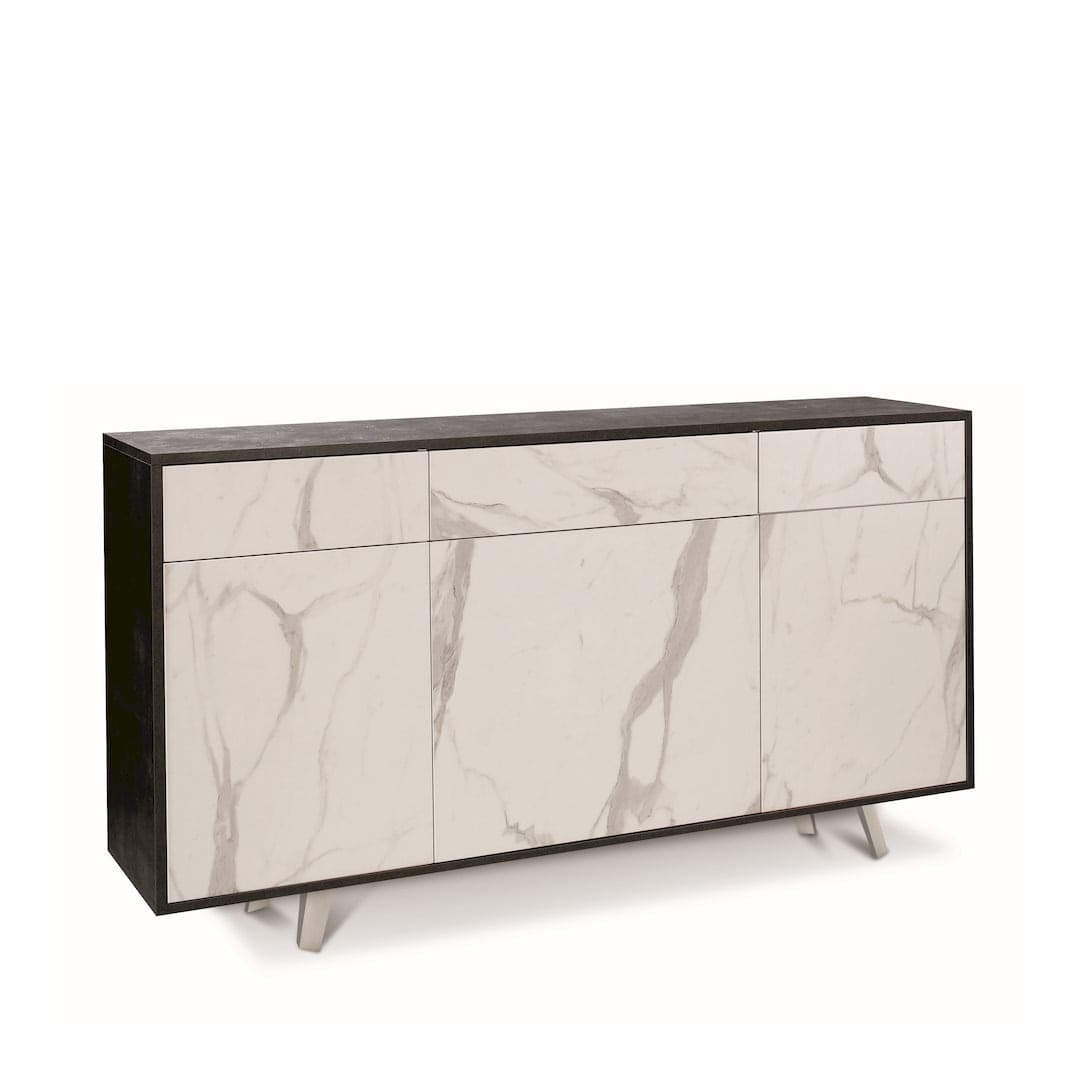 Madia moderna 3 ante con 3 cassetti push-pull – 164x41x92 cm - 4