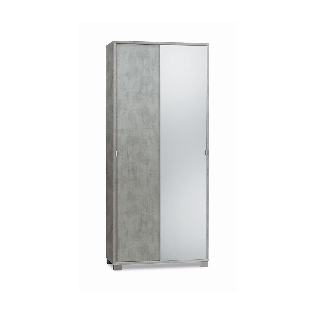 Mobile a 2 ante scorrevoli con specchio e 8 ripiani regolabili – 82 x 41 x 190 cm - 8