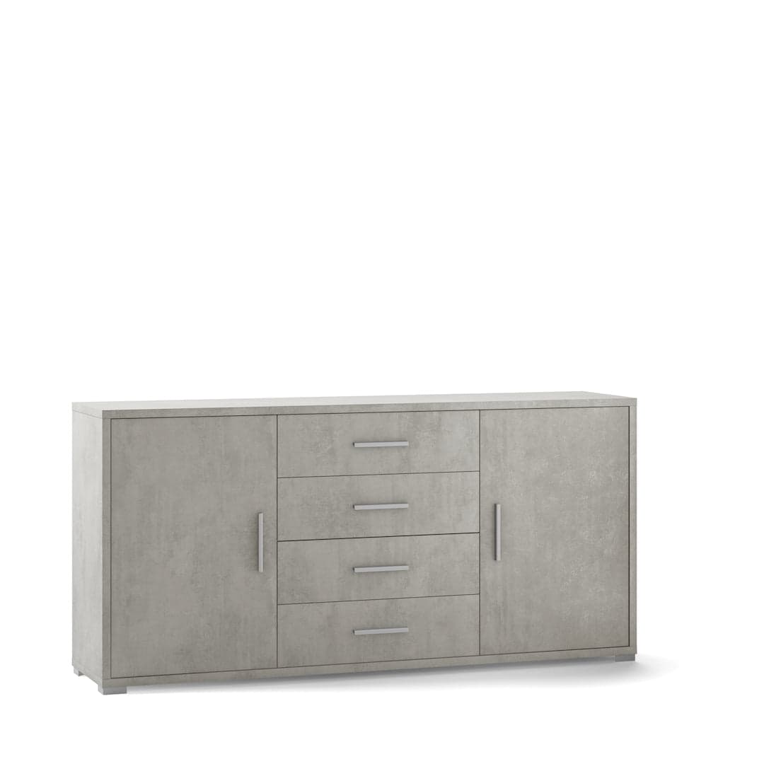 Mobile a 2 ante e 4 cassetti con ripiani regolabili – 174 x 41 x 84 cm - 11