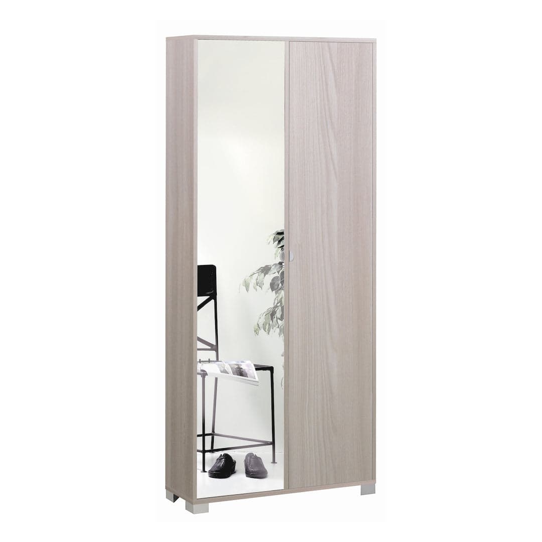Mobile a 2 ante con ripiano regolabile e anta a specchio – 83 x 29 x 190 cm - 7