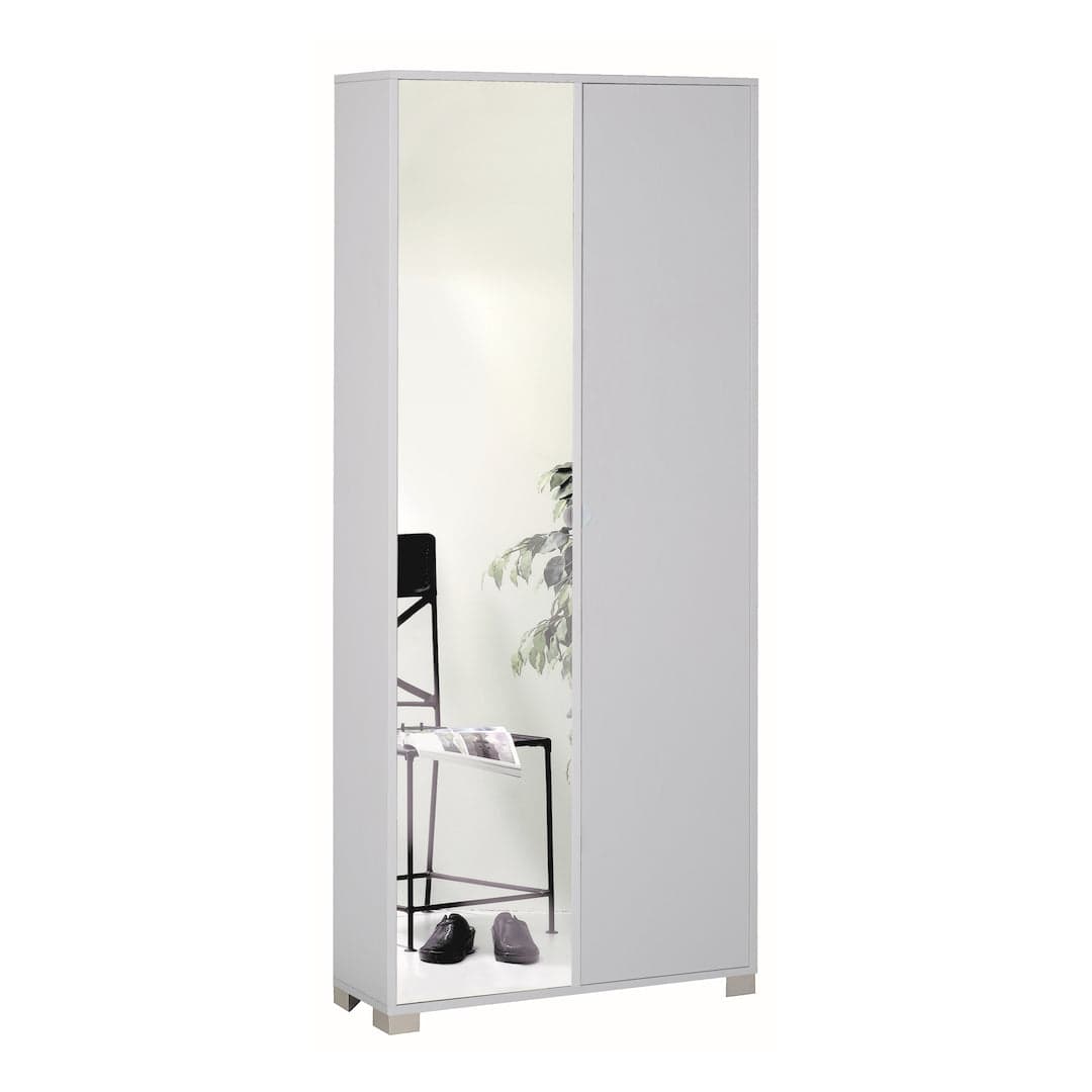Mobile a 2 ante con ripiano regolabile e anta a specchio – 83 x 29 x 190 cm - 5