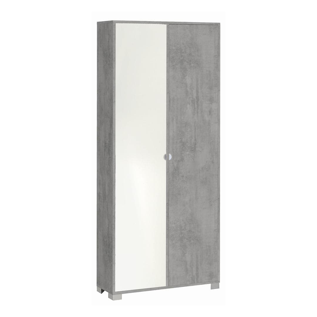 Mobile a 2 ante con ripiano regolabile e anta a specchio – 83 x 29 x 190 cm - 2