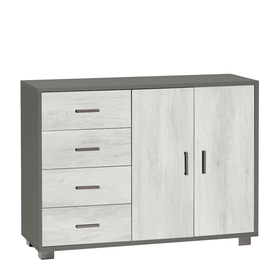 Mobile a 2 ante e 4 cassetti con ripiano regolabile – 116 x 41 x 86 cm - 20