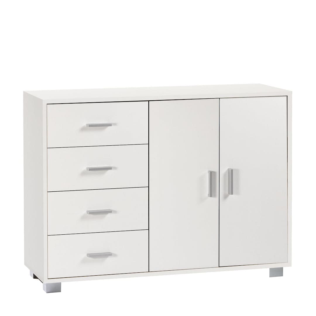 Mobile a 2 ante e 4 cassetti con ripiano regolabile – 116 x 41 x 86 cm - 12