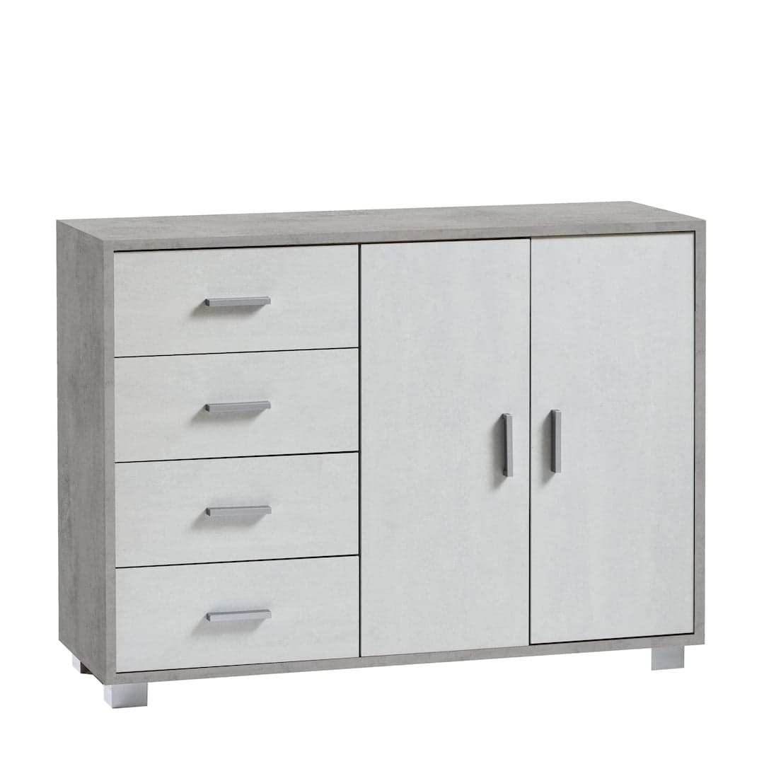 Mobile a 2 ante e 4 cassetti con ripiano regolabile – 116 x 41 x 86 cm - 2