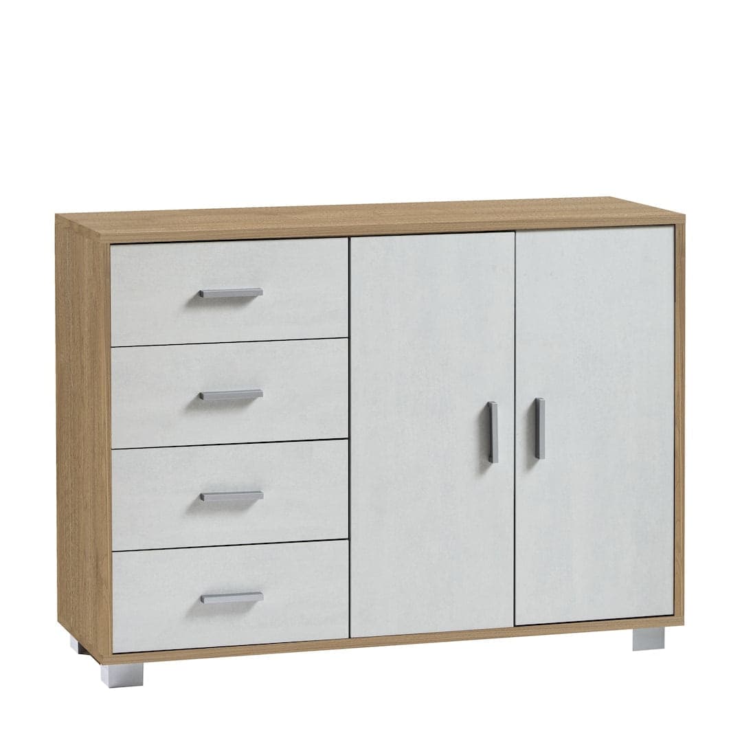 Mobile a 2 ante e 4 cassetti con ripiano regolabile – 116 x 41 x 86 cm - 4