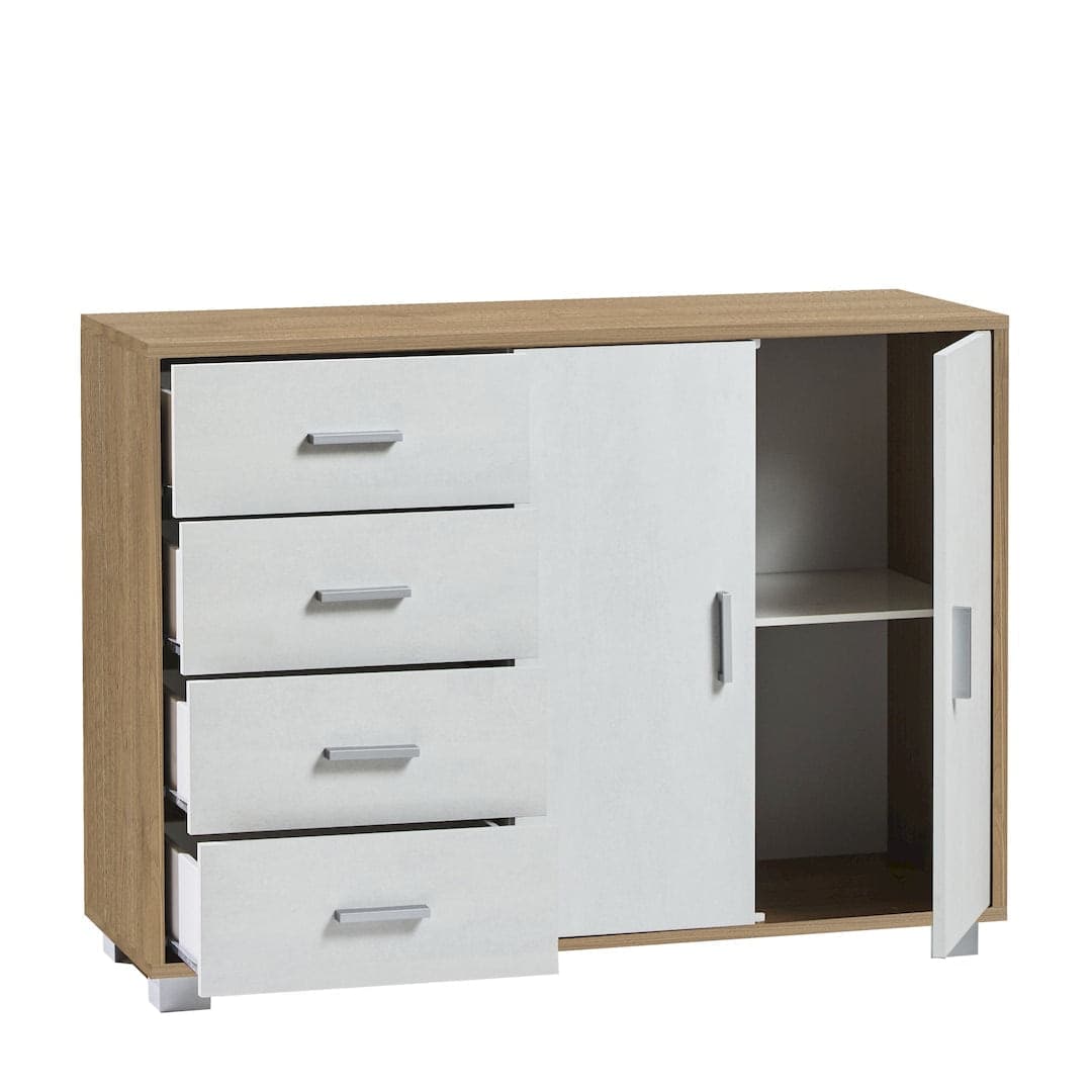 Mobile a 2 ante e 4 cassetti con ripiano regolabile – 116 x 41 x 86 cm - 3