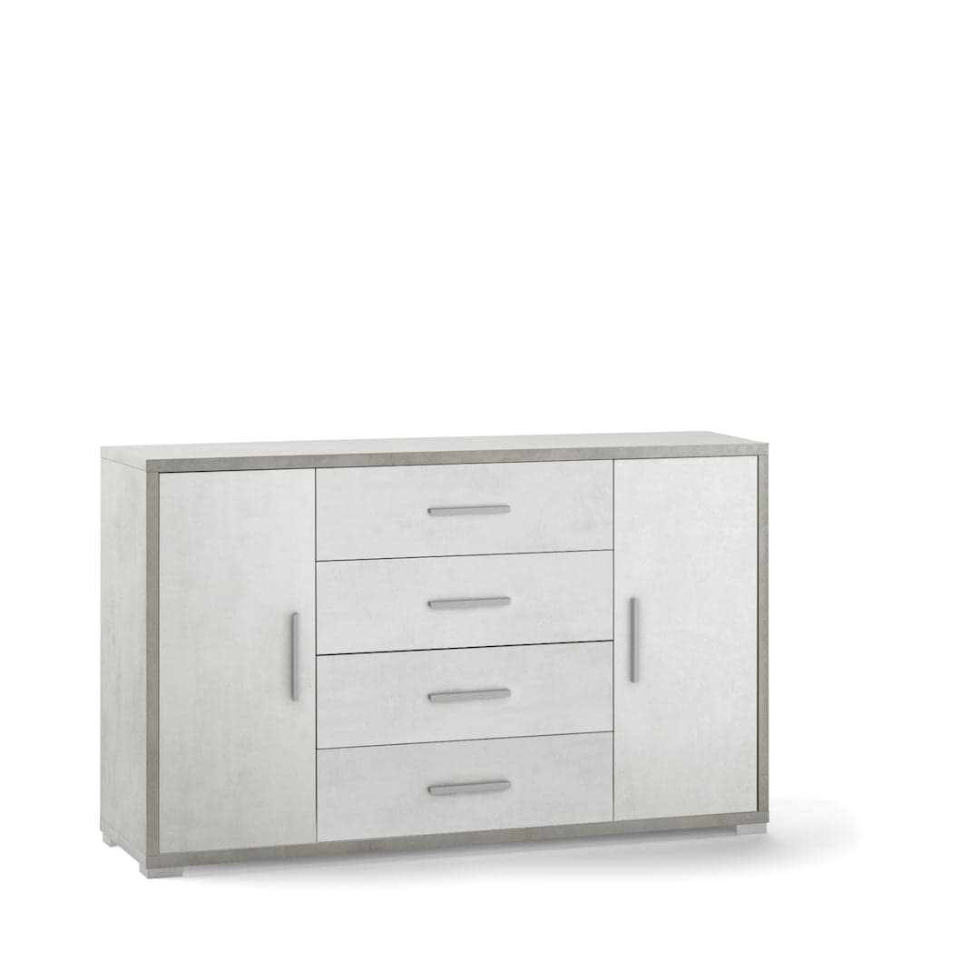 Mobile a 2 ante e 4 cassetti con ripiani regolabili – 137 x 41 x 84 cm - 12