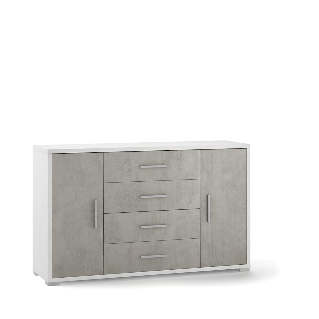 Mobile a 2 ante e 4 cassetti con ripiani regolabili – 137 x 41 x 84 cm - 16