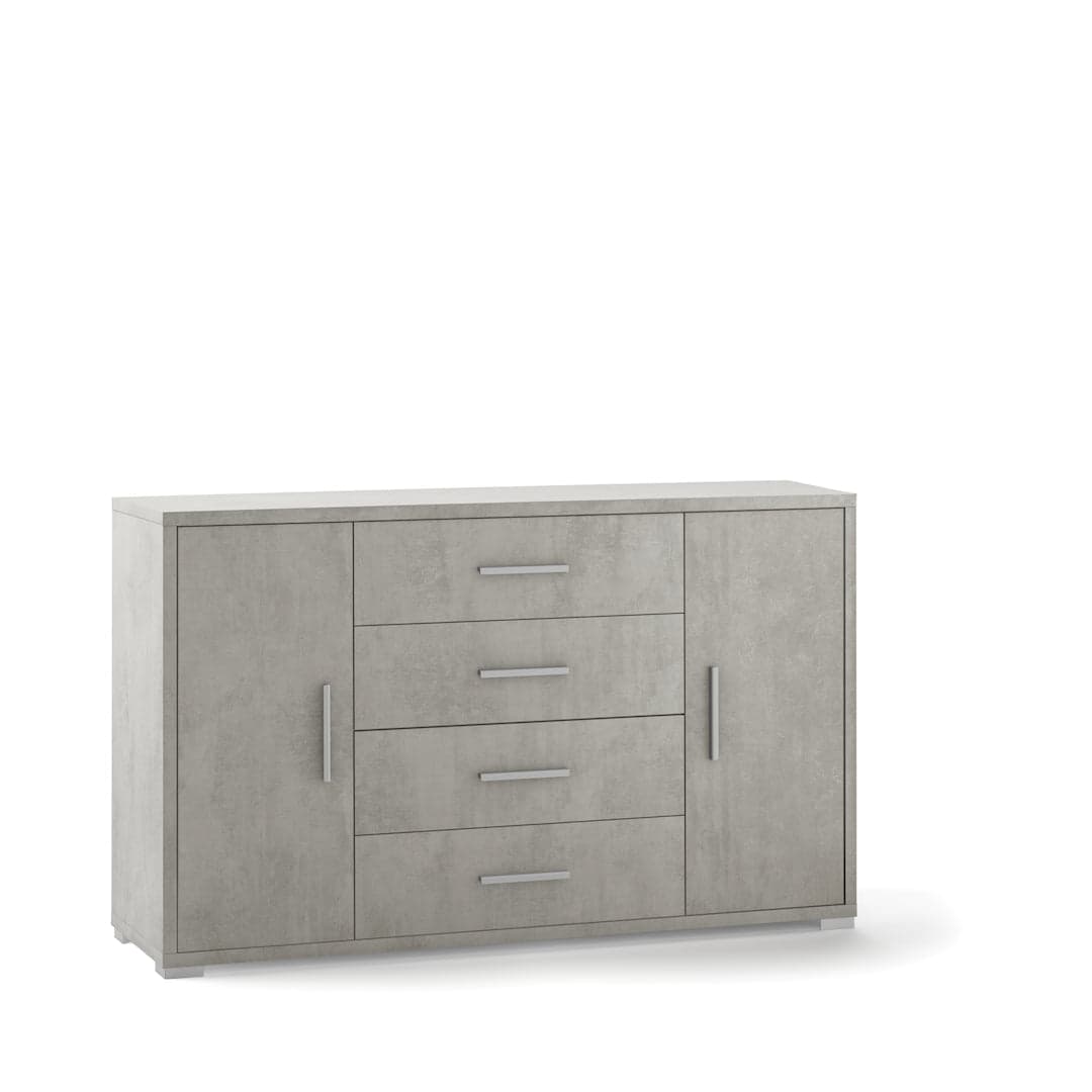 Mobile a 2 ante e 4 cassetti con ripiani regolabili – 137 x 41 x 84 cm - 11