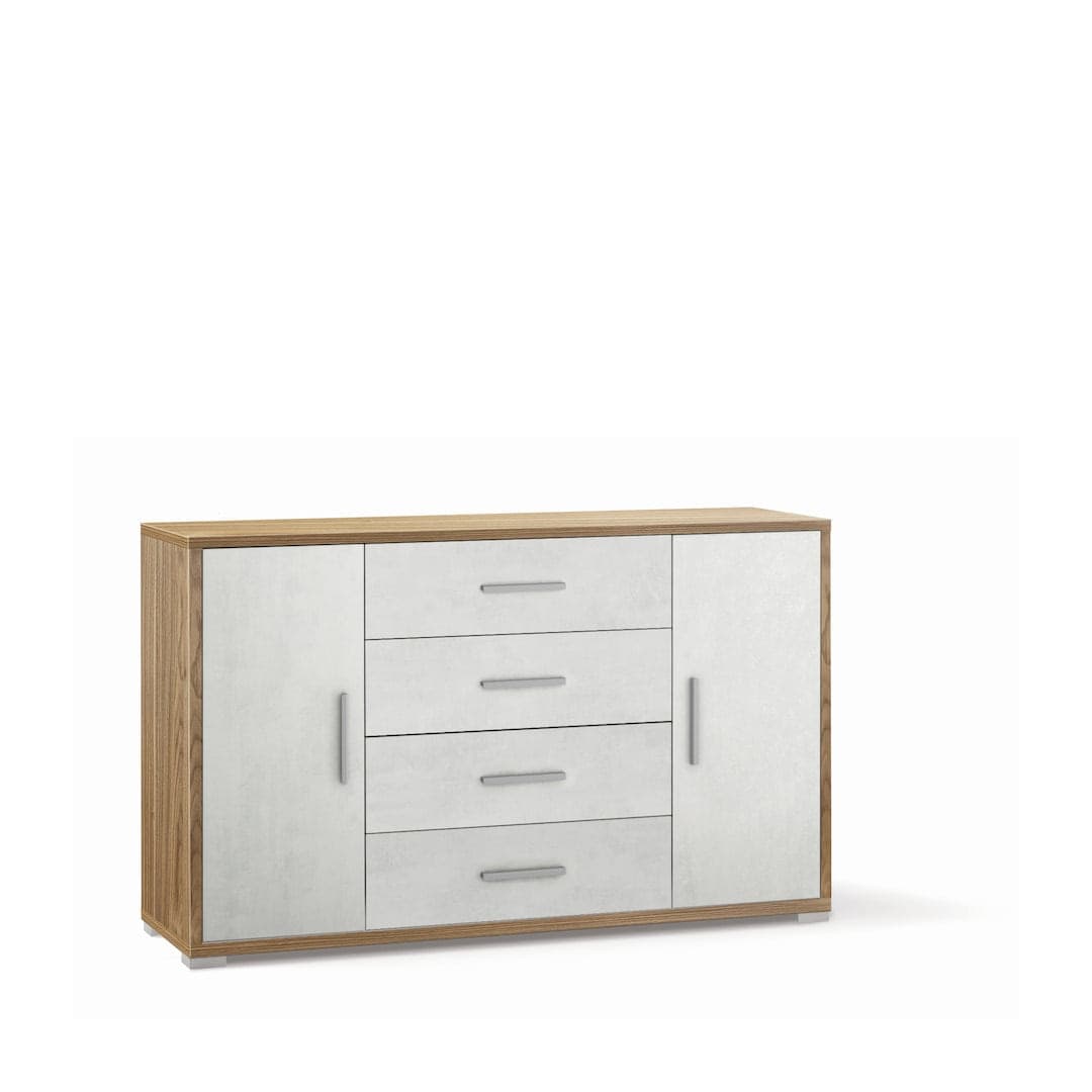 Mobile a 2 ante e 4 cassetti con ripiani regolabili – 137 x 41 x 84 cm - 5