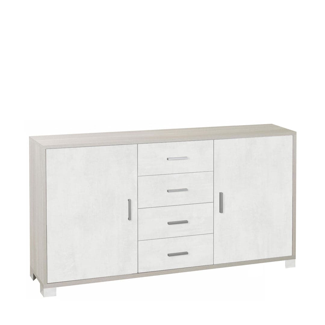Mobile a 2 ante e 4 cassetti con ripiani regolabili – 153 x 41 x 86 cm - 46