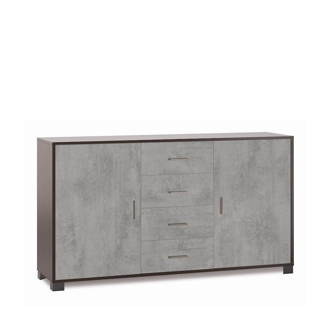 Mobile a 2 ante e 4 cassetti con ripiani regolabili – 153 x 41 x 86 cm - 55