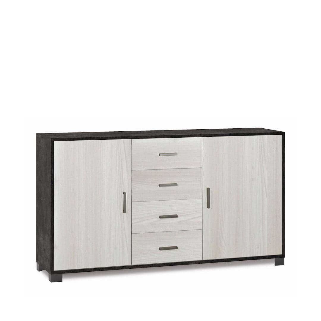 Mobile a 2 ante e 4 cassetti con ripiani regolabili – 153 x 41 x 86 cm - 51