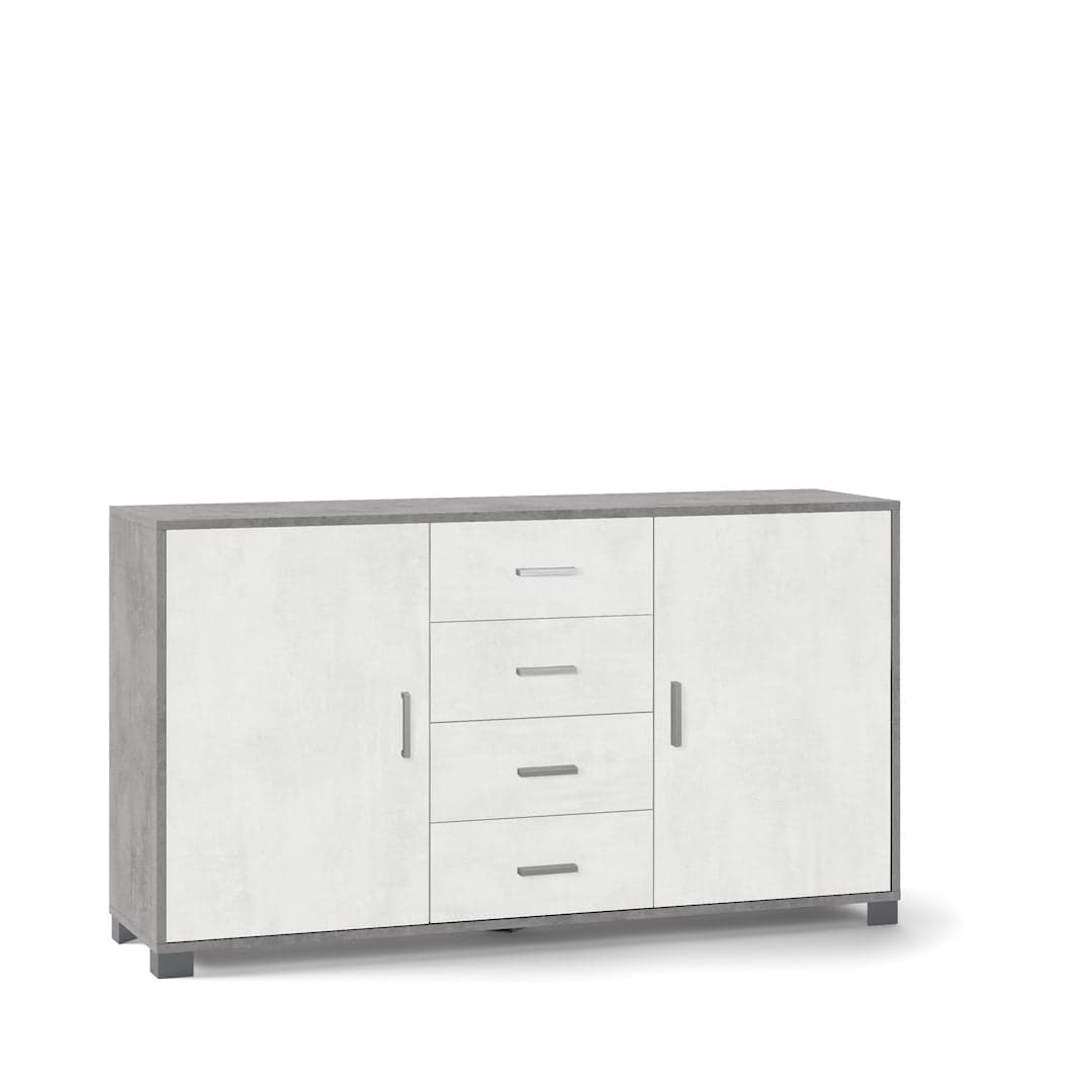 Mobile a 2 ante e 4 cassetti con ripiani regolabili – 153 x 41 x 86 cm - 40