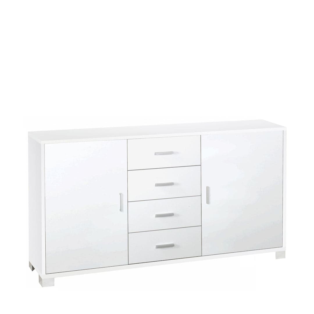 Mobile a 2 ante e 4 cassetti con ripiani regolabili – 153 x 41 x 86 cm - 59