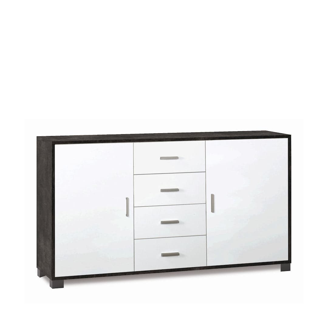 Mobile a 2 ante e 4 cassetti con ripiani regolabili – 153 x 41 x 86 cm - 62