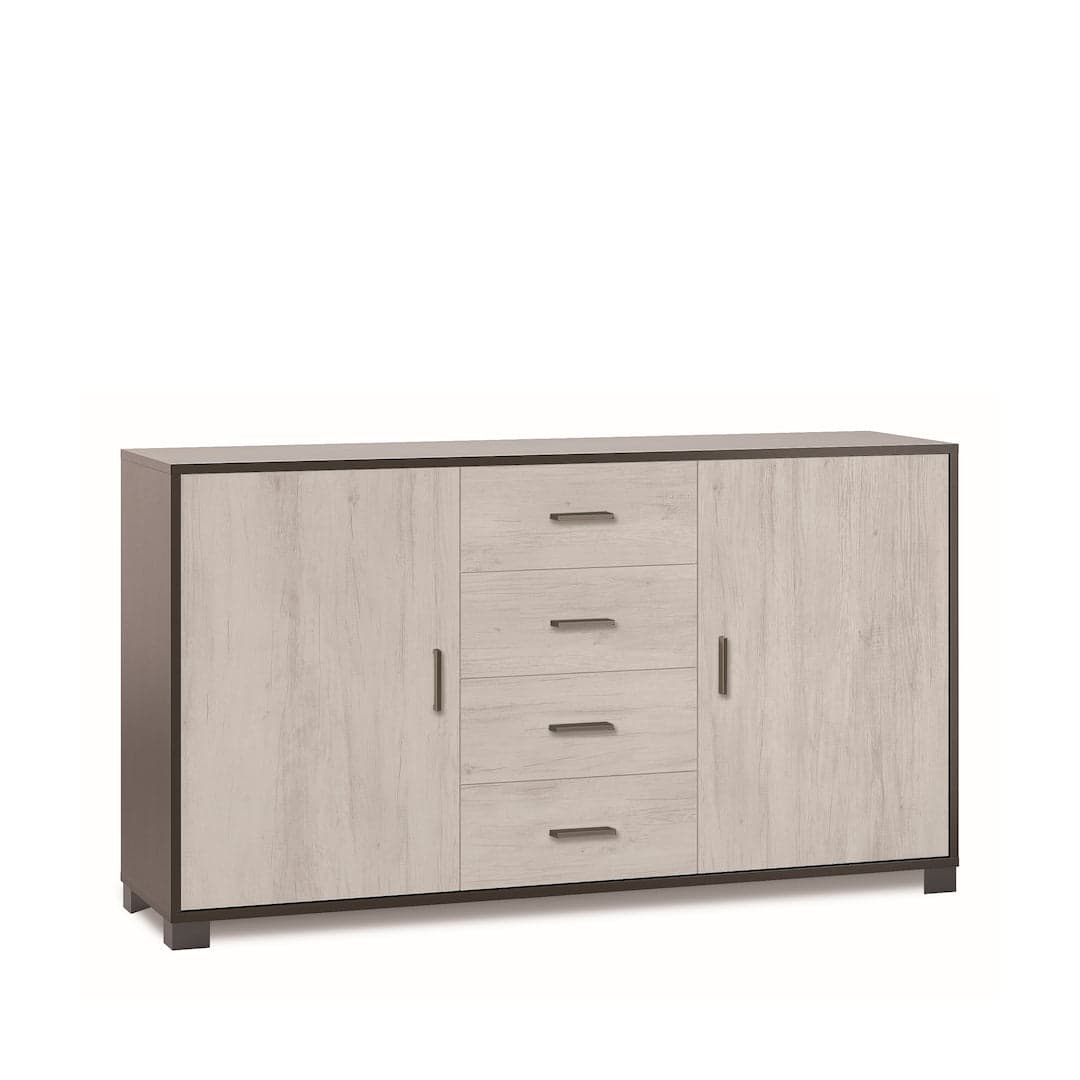Mobile a 2 ante e 4 cassetti con ripiani regolabili – 153 x 41 x 86 cm - 58