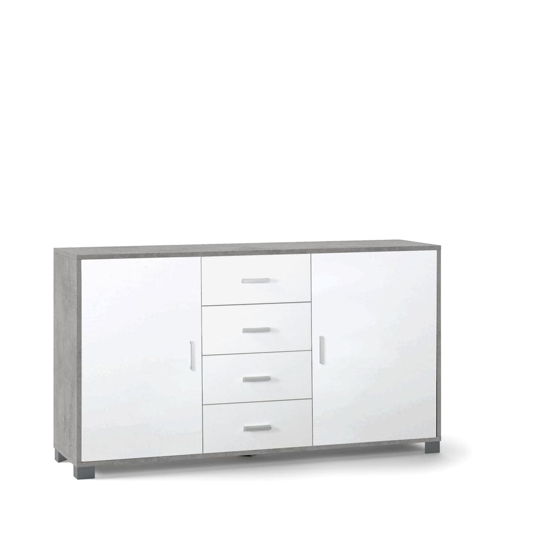 Mobile a 2 ante e 4 cassetti con ripiani regolabili – 153 x 41 x 86 cm - 60