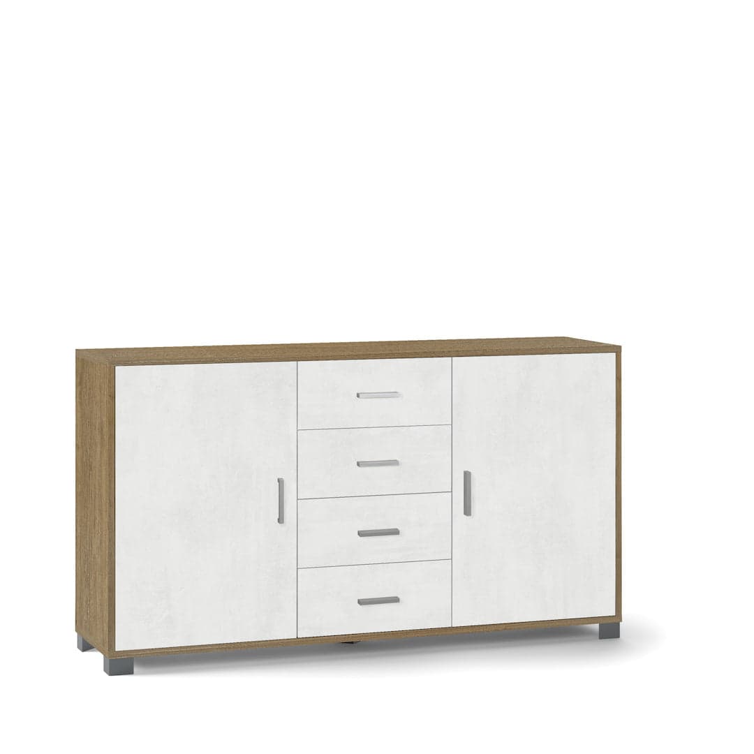 Mobile a 2 ante e 4 cassetti con ripiani regolabili – 153 x 41 x 86 cm - 43