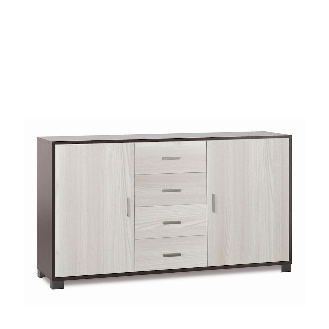 Mobile a 2 ante e 4 cassetti con ripiani regolabili – 153 x 41 x 86 cm - 56