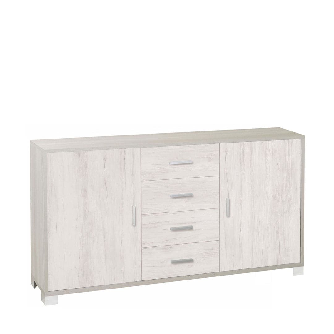 Mobile a 2 ante e 4 cassetti con ripiani regolabili – 153 x 41 x 86 cm - 47